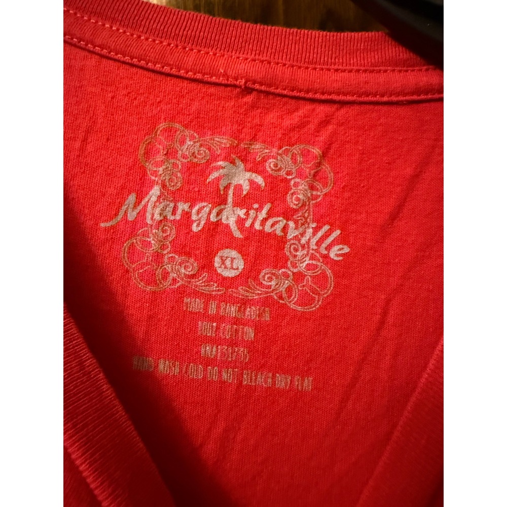 Margaritaville Christmas T-Shirt Womens XL Red Holiday Floral Graphic Cotton Tee - Picture 4 of 5